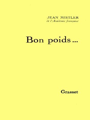 cover image of Bon poids